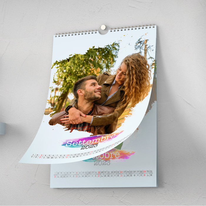 Calendario con spirale metallica f.to 24x33 cm