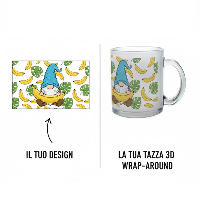 Tazza in vetro da 350 ml con finitura glassata