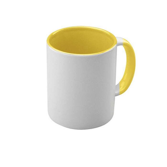 Tazza in ceramica personalizzata con manico e interno colorati