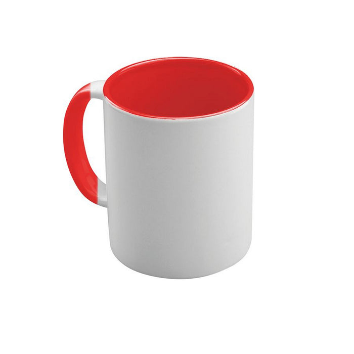 Tazza in ceramica personalizzata con manico e interno colorati