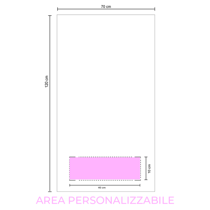 Telo Mare Personalizzato in Microfibra – Bianco Soft-Touch (70x120 cm)