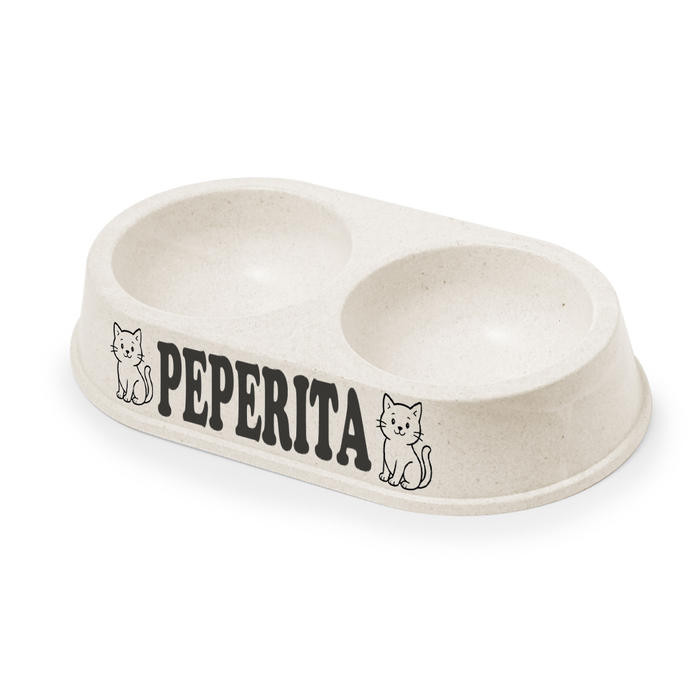 Ciotola Doppia Eco-Friendly in Fibra di Bambù – Design Sostenibile per Pappa e Acqua