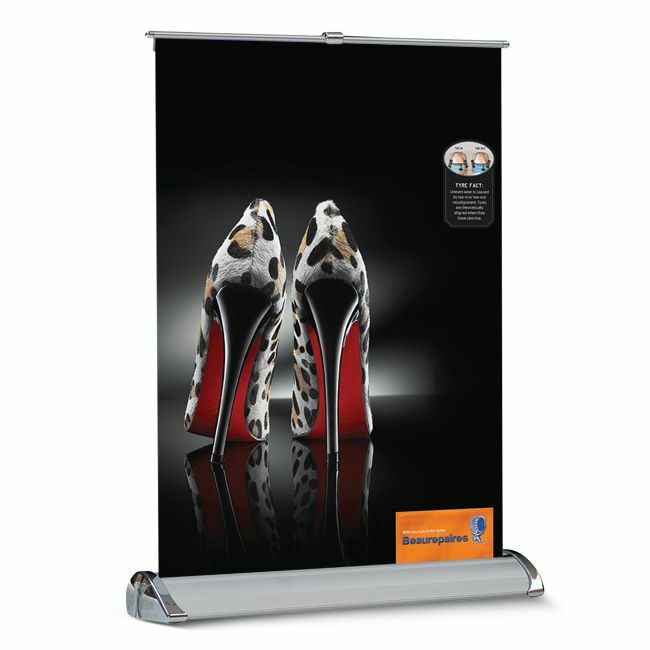 Porta avviso da banco Mini Roll-up f.to A3