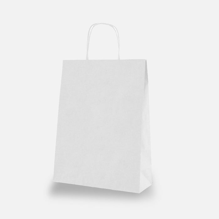 Shopper bianca con stampa personalizzata 1 colore f/r f.to 27+12x37 cm - Confezione da 200pz