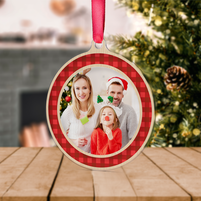 Palla di Natale Personalizzata con foto in Plexiglass (Set 4 Pezzi)