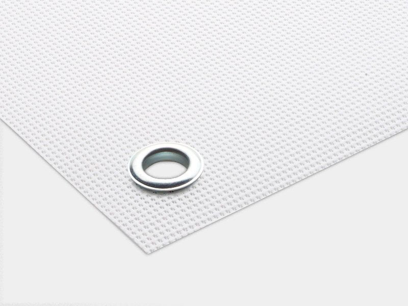 Striscione microforato in pvc mesh con occhielli f.to 100x100 cm